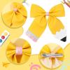 image2PCS Back to School Pencil Cheer Hair Bows Oaoleer Leather Yellow Pencil Hair Bows Clips for Girls Toddler Kids Kindergarten 1st 2nd 3rd 4th 5th Grade Type BType B