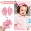image3 Inch Hair Bows for Baby Girls Oaoleer 40PCS Back to School Pinwheel Bows Grosgrain Ribbon Toddler Bows Clips Hair Barrettes Accessories for Girls 40PCS Ball Hair Bows3inch60pcs Bows