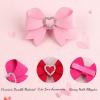 image3Pcs Valentine Bows Clips Mothers Day Hair Bows Gift Pink Bowknot Love Heart Pattern Headwear Hairpin Alligator Clips Bows for Girls Toddlers Kids Womens Valentines Hair Bows  1Valentines Hair Bows  1