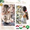 image4 Pcs Christmas Hair Scrunchies Oaoleer Elastic Christmas Hair Ties Elk Santa Scrunchy Ponytail Holder Hairbands Hair Accessories for Women Girls Red Green White ChristmasB