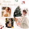 image4 Pcs Christmas Hair Scrunchies Oaoleer Elastic Christmas Hair Ties Elk Santa Scrunchy Ponytail Holder Hairbands Hair Accessories for Women Girls Red Green White ChristmasB