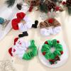 image4 Pcs Christmas Hair Scrunchies Oaoleer Elastic Christmas Hair Ties Elk Santa Scrunchy Ponytail Holder Hairbands Hair Accessories for Women Girls Red Green White ChristmasB