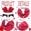 image4pcs Christmas Large Cheer Hair Bows7Inch Xmas Boutique Cheerleader Bows Accessories with Shiny Squares Hair Bows Elastic for Women Kids Toddlers TeensRed white and black