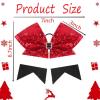 image4pcs Christmas Large Cheer Hair Bows7Inch Xmas Boutique Cheerleader Bows Accessories with Shiny Squares Hair Bows Elastic for Women Kids Toddlers TeensRed white and black