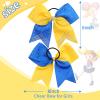 image6PCS 8quot Large Cheer Hair Bows Ponytail Holder Rhinestones Cheerleader Bows with Elastic Band Hair Tie Handmade for Cheerleading Teen Girls College Sports WhiteRedYellowRoyal Blue