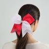 image6PCS 8quot Large Cheer Hair Bows Ponytail Holder Rhinestones Cheerleader Bows with Elastic Band Hair Tie Handmade for Cheerleading Teen Girls College Sports WhiteRedWhiteRed