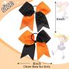 image6PCS 8quot Large Cheer Hair Bows Ponytail Holder Rhinestones Cheerleader Bows with Elastic Band Hair Tie Handmade for Cheerleading Teen Girls College Sports WhiteRedBlackOrange