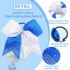 image6PCS 8quot Large Cheer Hair Bows Ponytail Holder Rhinestones Cheerleader Bows with Elastic Band Hair Tie Handmade for Cheerleading Teen Girls College Sports WhiteRedWhiteRoyal Blue