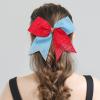 image6PCS 8quot Large Cheer Hair Bows Ponytail Holder Rhinestones Cheerleader Bows with Elastic Band Hair Tie Handmade for Cheerleading Teen Girls College Sports WhiteRedRedIsland Blue