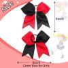 image6PCS 8quot Large Cheer Hair Bows Ponytail Holder Rhinestones Cheerleader Bows with Elastic Band Hair Tie Handmade for Cheerleading Teen Girls College Sports WhiteRedBlackRed