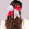 image6PCS 8quot Large Cheer Hair Bows Ponytail Holder Rhinestones Cheerleader Bows with Elastic Band Hair Tie Handmade for Cheerleading Teen Girls College Sports WhiteRedWhiteRed