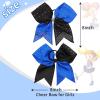 image6PCS 8quot Large Cheer Hair Bows Ponytail Holder Rhinestones Cheerleader Bows with Elastic Band Hair Tie Handmade for Cheerleading Teen Girls College Sports WhiteRedBlackRoyal Blue