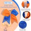 image6PCS 8quot Large Cheer Hair Bows Ponytail Holder Rhinestones Cheerleader Bows with Elastic Band Hair Tie Handmade for Cheerleading Teen Girls College Sports WhiteRedOrangeRoyal Blue