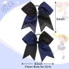 image6PCS 8quot Large Cheer Hair Bows Ponytail Holder Rhinestones Cheerleader Bows with Elastic Band Hair Tie Handmade for Cheerleading Teen Girls College Sports WhiteRedBlackNavy