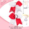 image6PCS 8quot Large Cheer Hair Bows Ponytail Holder Rhinestones Cheerleader Bows with Elastic Band Hair Tie Handmade for Cheerleading Teen Girls College Sports WhiteRedWhiteRed