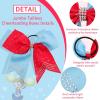 image6PCS 8quot Large Cheer Hair Bows Ponytail Holder Rhinestones Cheerleader Bows with Elastic Band Hair Tie Handmade for Cheerleading Teen Girls College Sports WhiteRedRedIsland Blue