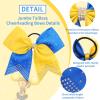 image6PCS 8quot Large Cheer Hair Bows Ponytail Holder Rhinestones Cheerleader Bows with Elastic Band Hair Tie Handmade for Cheerleading Teen Girls College Sports WhiteRedYellowRoyal Blue
