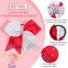 image6PCS 8quot Large Cheer Hair Bows Ponytail Holder Rhinestones Cheerleader Bows with Elastic Band Hair Tie Handmade for Cheerleading Teen Girls College Sports WhiteRedWhiteRed