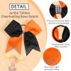 image6PCS 8quot Large Cheer Hair Bows Ponytail Holder Rhinestones Cheerleader Bows with Elastic Band Hair Tie Handmade for Cheerleading Teen Girls College Sports WhiteRedBlackOrange