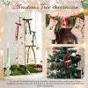 imageOAOLEER 30pcs Velvet Bows for Christmas Tree Christmas Wreath Garland Bow Rustic Crafts Present Bows Vintage 38inch Velvet Ribbon for Xmas Home Outdoor Indoor KhakiBlackRedKhakiGreenCream