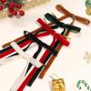 imageOAOLEER 30pcs Velvet Bows for Christmas Tree Christmas Wreath Garland Bow Rustic Crafts Present Bows Vintage 38inch Velvet Ribbon for Xmas Home Outdoor Indoor KhakiBlackRedKhakiGreenCream