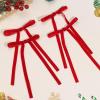 imageOAOLEER 30pcs Velvet Bows for Christmas Tree Christmas Wreath Garland Bow Rustic Crafts Present Bows Vintage 38inch Velvet Ribbon for Xmas Home Outdoor Indoor KhakiRed