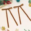 imageOAOLEER 30pcs Velvet Bows for Christmas Tree Christmas Wreath Garland Bow Rustic Crafts Present Bows Vintage 38inch Velvet Ribbon for Xmas Home Outdoor Indoor KhakiKhaki