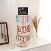 imageOAOLEER 4 Tier Bracelet Holder for Vendor Wooden Rotating Bracelet Jewelry Organizer with Advertising Board 36 Hooks Bracelet Display Stand for Vendor Booth ampamp Stores