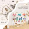 imageOAOLEER Acrylic Earring Holder Organizer 6 Layer Earring Display Stand Earring Storage Rack with 198 Holes Necklace Holder Jewelry Organizer for Women Girls