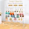 imageOAOLEER Acrylic Earring Holder Organizer 6 Layer Earring Display Stand Earring Storage Rack with 198 Holes Necklace Holder Jewelry Organizer for Women Girls