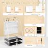 imageOAOLEER Acrylic Jewelry Organizer Box Clear Jewelry Holder Stand with 30PCS Portable Travel Bags ampamp 2 Drawers 100 Independent Jewelry Storage for Earring Bracelet Ring Watches Necklace Organizer