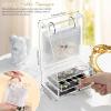 imageOAOLEER Acrylic Jewelry Organizer Box Clear Jewelry Holder Stand with 30PCS Portable Travel Bags ampamp 2 Drawers 100 Independent Jewelry Storage for Earring Bracelet Ring Watches Necklace Organizer