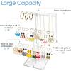 imageOAOLEER Acrylic Necklace Organizer Clear Necklace Holder Stand Jewelry Organizer Display Hanger Rack with Bilateral Hooks for Necklaces Pendant Bracelets RingTall 137In3 Layers