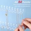 imageOAOLEER Acrylic Necklace Organizer Clear Necklace Holder Stand Jewelry Organizer Display Hanger Rack with Bilateral Hooks for Necklaces Pendant Bracelets RingTall 143InTall 128 in