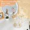 imageOAOLEER Acrylic Rotating Earring Holder Organizer Jewelry Stand Earring Tree 3 Tiers Jewelry Organizer for Women Girls ampamp 210 Holes Earrings Stud Tower Display for Room Decor Vanity