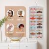 imageOAOLEER Claw Clip Organizer DoubleSided Hair Clip Organizer Storage For Girls Women Hanging Claw Clip Holder Hair Clip Display for Closet Wall Door Room Jewelry Shop BeigeGray
