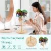 imageOAOLEER Earring Holder Organizer Stand Beach Coconut Tree 360 Rotating Necklaces Jewelry Organizers Storage with 20 Hooks 320 Holes Display Rack for Stud Earrings Hoop Gifts for Women