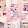 imageOAOLEER Earring Holder Stand 120 Holes Earring Organizer Jewelry Rack Display for Girls Pink