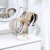 imageOAOLEER Headband Holder Organizer 2Tier Gold Metal Headband Display Stand Organizer jewelry Storage Hair Ties Screnchies Accessories Ring Bracelets Bangles Bedroom Decor for Girls Women