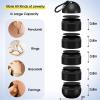 imageOAOLEER Travel Ring ampamp Jewelry Keychain Holder  3 Layers Small Necklace ampamp Bracelet Holder for Gym Sports Bag Black 3 LayerBlack