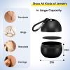 imageOAOLEER Travel Ring ampamp Jewelry Keychain Holder  3 Layers Small Necklace ampamp Bracelet Holder for Gym Sports Bag Black 3 LayerBlack