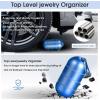imageOAOLEER Travel Ring ampamp Jewelry Keychain Holder  3 Layers Small Necklace ampamp Bracelet Holder for Gym Sports Bag Black 3 LayerBlue