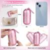imageOAOLEER Travel Ring ampamp Jewelry Keychain Holder  3 Layers Small Necklace ampamp Bracelet Holder for Gym Sports Bag Black 3 LayerPink