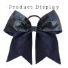 imageOaoleer 12PCS 7quot Large Glitter Cheer Hair Bows Ponytail Holder Elastic Band Handmade for Cheerleading Teen Girls College Sports Glitter Black 12PCSGlitter Navy 6PCS