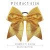 imageOaoleer 12PCS 7quot Large Glitter Cheer Hair Bows Ponytail Holder Elastic Band Handmade for Cheerleading Teen Girls College Sports Glitter Black 12PCSGlitter Gold 12PCS