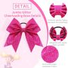 imageOaoleer 12PCS 7quot Large Glitter Cheer Hair Bows Ponytail Holder Elastic Band Handmade for Cheerleading Teen Girls College Sports Glitter Black 12PCSGlitter Purple Red 6PCS