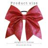 imageOaoleer 12PCS 7quot Large Glitter Cheer Hair Bows Ponytail Holder Elastic Band Handmade for Cheerleading Teen Girls College Sports Glitter Black 12PCSGlitter Red 12PCS