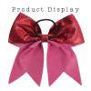 imageOaoleer 12PCS 7quot Large Glitter Cheer Hair Bows Ponytail Holder Elastic Band Handmade for Cheerleading Teen Girls College Sports Glitter Black 12PCSGlitter Red 6PCS