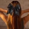 imageOaoleer 12PCS 7quot Large Glitter Cheer Hair Bows Ponytail Holder Elastic Band Handmade for Cheerleading Teen Girls College Sports Glitter Black 12PCSGlitter Black 12PCS