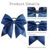 imageOaoleer 12PCS 7quot Large Glitter Cheer Hair Bows Ponytail Holder Elastic Band Handmade for Cheerleading Teen Girls College Sports Glitter Black 12PCSGlitter Royal Blue 12PCS